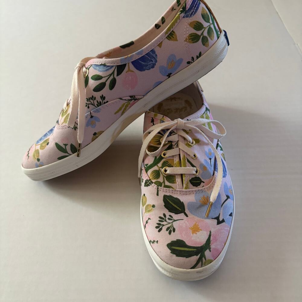 Women’s Pink Floral Canvas Sneakers